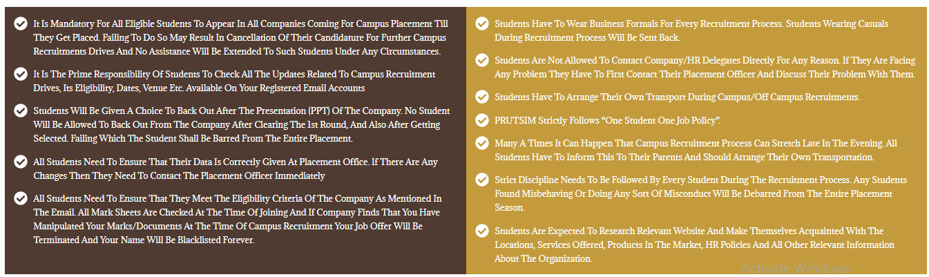 Placement Guidelines